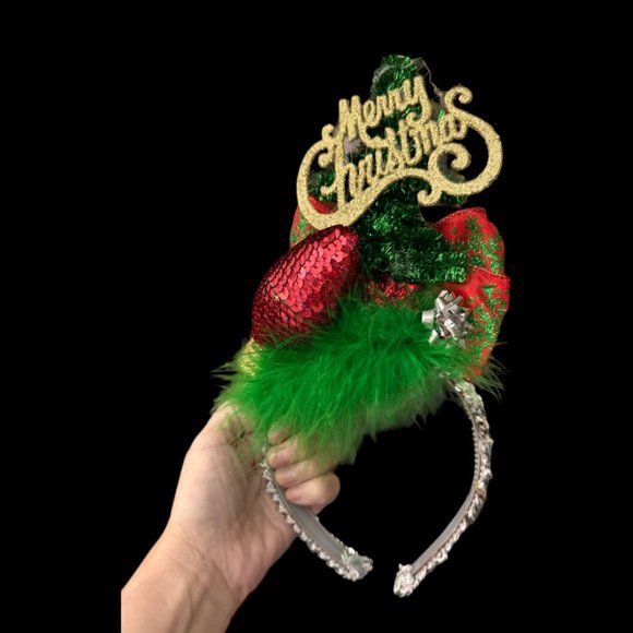 Christmas Headband, Holiday Party Headpiece, Ugly Sweater Party Hair Accessory - Picture 13 of 16